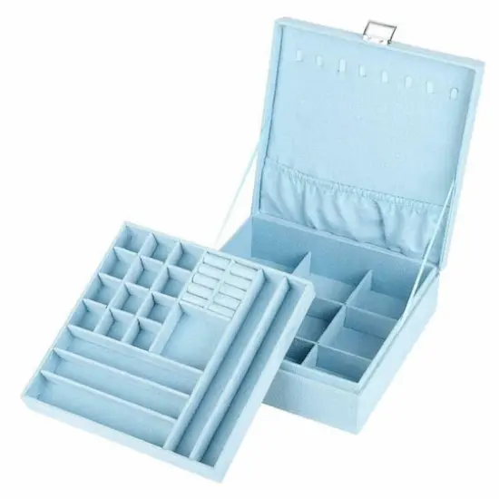 NEX&trade; 2-Layer 10.5" Lint Jewelry Box Organizer {1}
