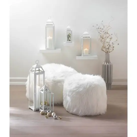 19" Country White Open Top Lantern {3}