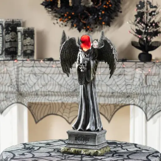 Glitzhome&reg; 24"H Lighted Halloween Grim Reaper Resin Porch Decor {3}