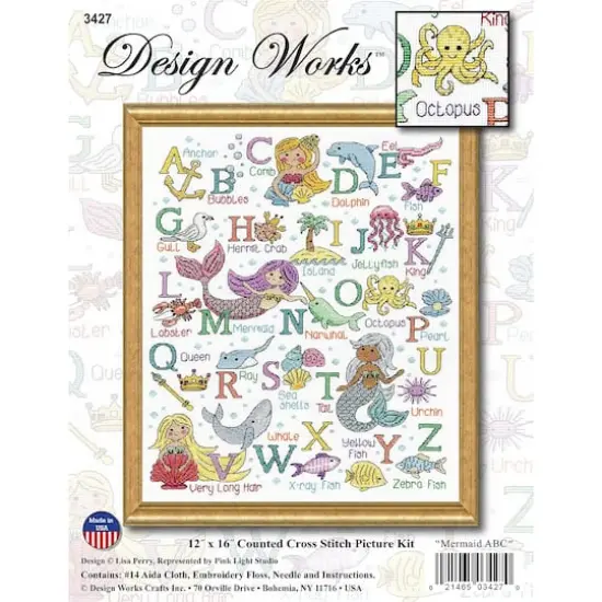 Design Works&trade; Mermaid ABC Counted Cross Stitch Kit {1}