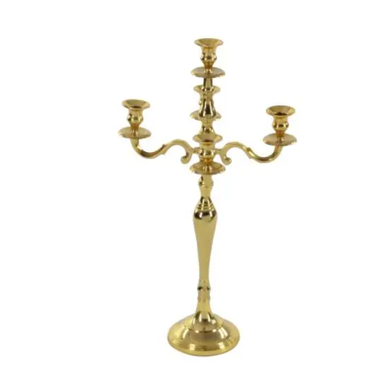 Gold Aluminum Traditional Candle Holder, 25" x 14" x 14" {3}