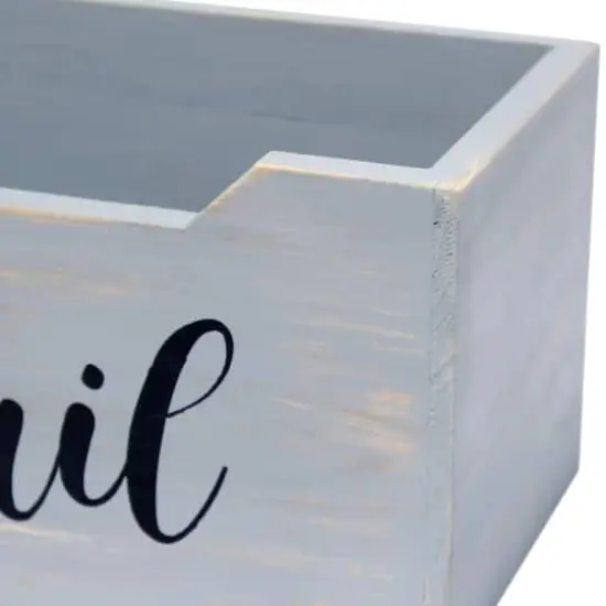 Elegant Designs Decorative Script Word Mail Organizer Box Gray Wash {9}