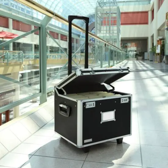 Vaultz Black Locking Mobile File Chest {6}