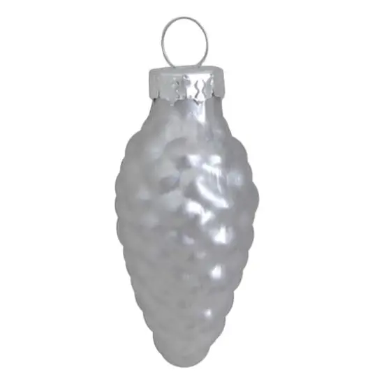 Whitehurst 56ct. 2" Matte Silver Glass Pinecone Ornaments {1}