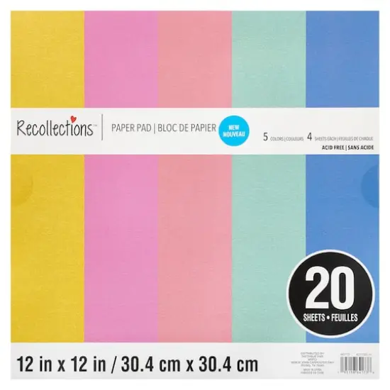 Pastel Shimmer Paper Pad by Recollections&trade;, 12" x 12" {1}