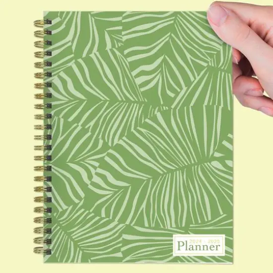 TF Publishing 2024-2025 Medium Verde Fronds Spiral Weekly Monthly Planner {9}