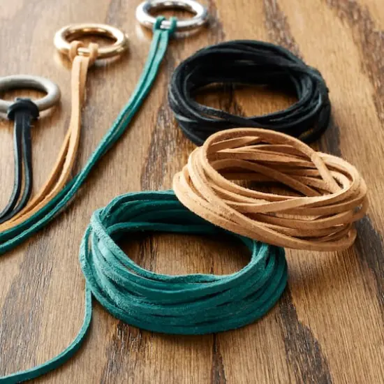Black, Toast and Green Soft Leather Lace Cording By Bead Landing&trade; {3}
