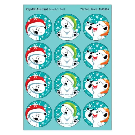 Trend Enterprises&reg; Winter Bears Stinky Stickers&reg;, 6 Packs of 48 {1}