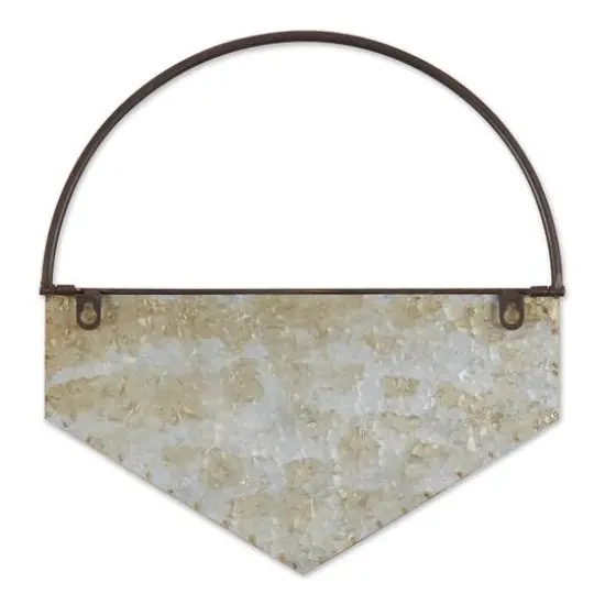 14.5" Diamond Galvanized Wall Planter {3}