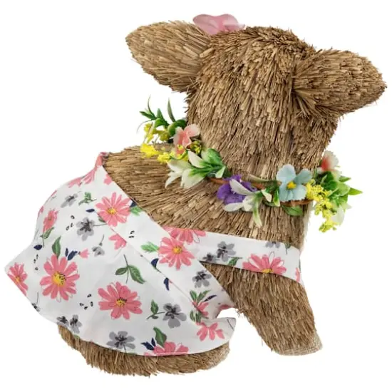 7" Girl Piglet with Floral Dress Spring Figurine {7}