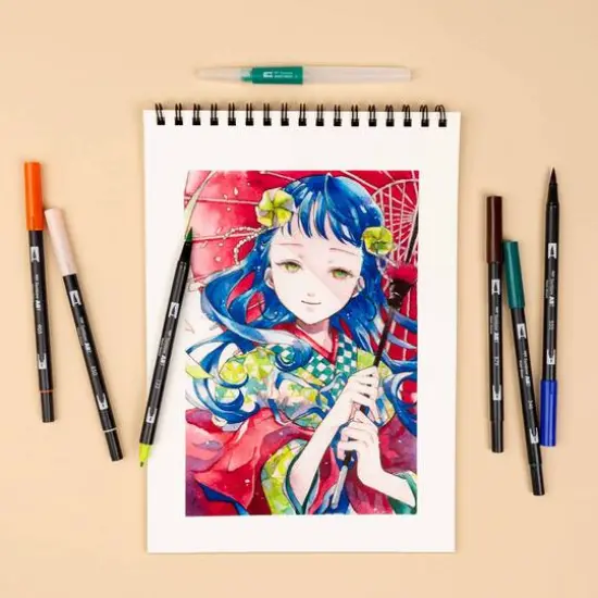 Tombow Wind Manga Illustration Dual Brush Pen Art Set {9}