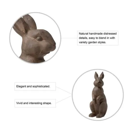 Glitzhome&reg; 23" Standing Rabbit Statue {6}