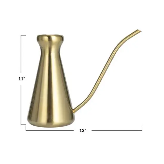 Hello Honey&reg; 11" Brass Finish Stainless Steel Watering Can {6}