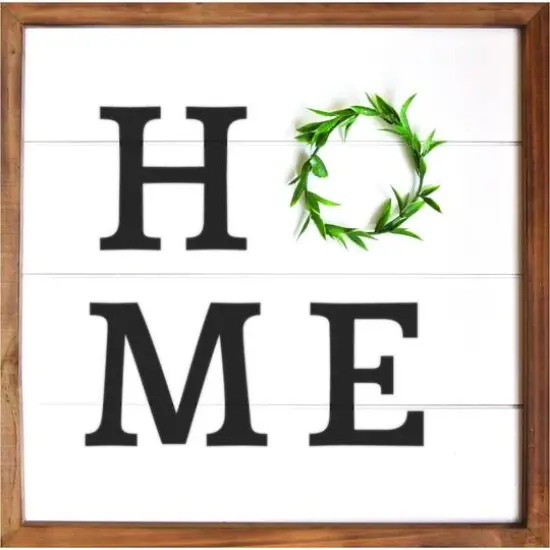 Hampton Art&trade; White Rustic 16" x 16" Framed Shiplap {7}