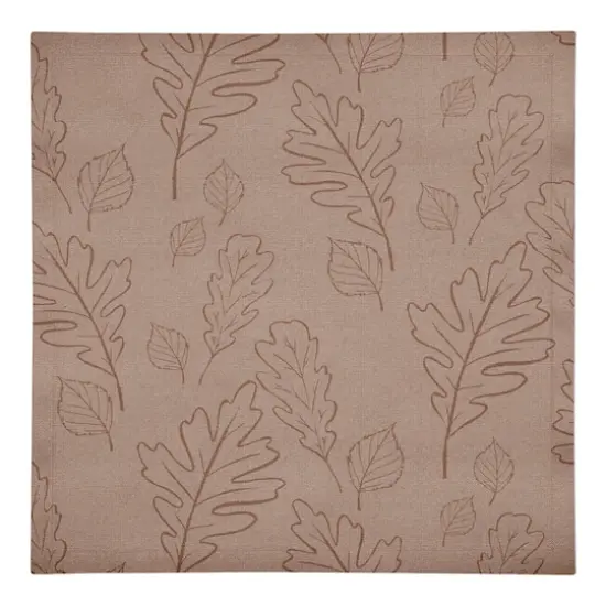 Dusty Rose Large Leaf Pattern Cotton Twill Napkin {1}