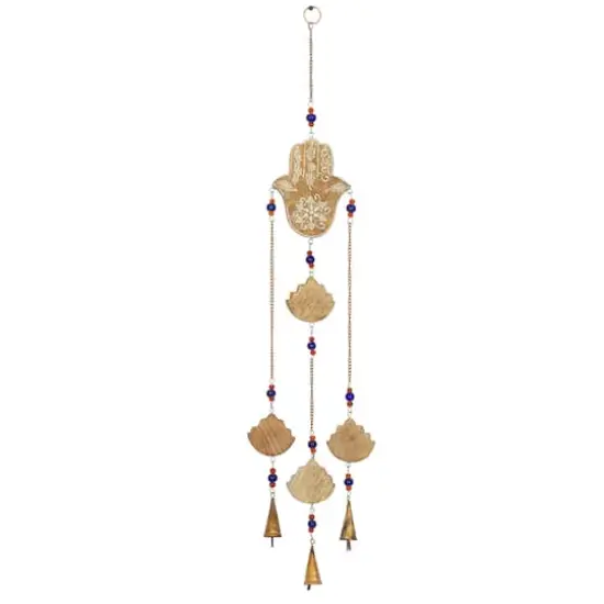 Brown Mango Wood Eclectic Style Windchime, 5" x 32" {3}