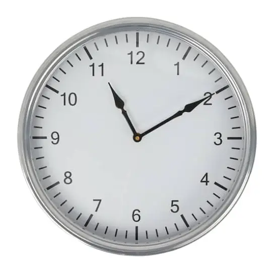 Hello Honey&reg; 14" Antique Nickel Finish Classic Round Metal Wall Clock {1}