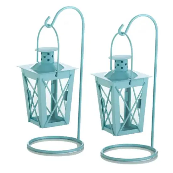9'' Baby Blue Hanging Railroad Lantern, 2ct.  {1}