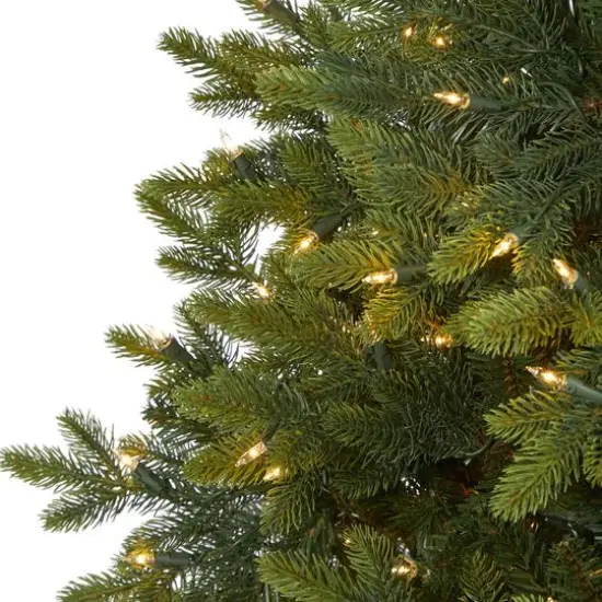 6ft. Pre-Lit North Carolina Fir Artificial Christmas Tree, Clear LED Lights {4}