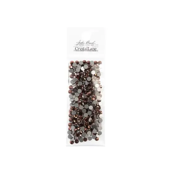 John Bead Crystal Lane SS16 Metallic Glass Round Flatback Rhinestones, 288ct. Metallic Rose Gold {4}
