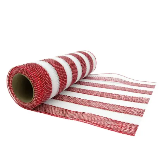 10" x 19ft. Red & White Striped Mesh by Celebrate It&trade; {4}