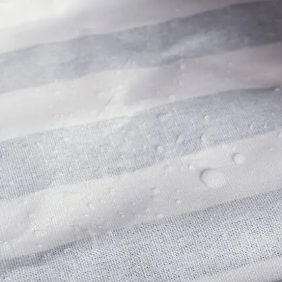 DII&reg; Round Stripes PE-Coated Cotton Polyester Laundry Hamper Gray {8}