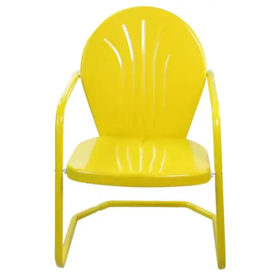 Yellow Outdoor Retro Metal Tulip Armchair {3}