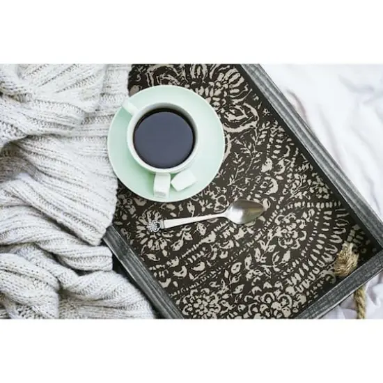 RoomMates Ornate Ogee Peel & Stick Wallpaper Black and Taupe {6}