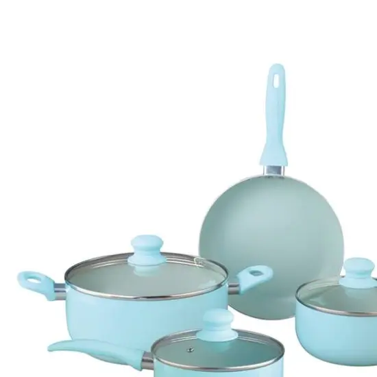 Brentwood Blue 7-Piece Aluminum Non-Stick Cookware Set {3}