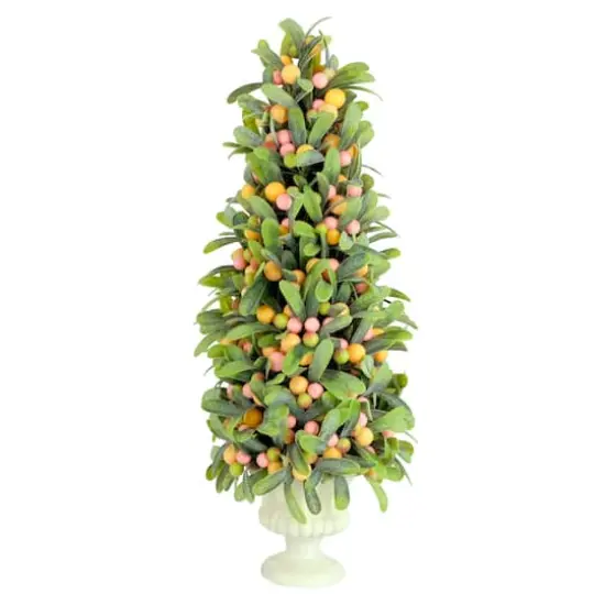 20'' Multicolor Mini Spring Mistletoe Tree with Berries in Potted Pulp {1}