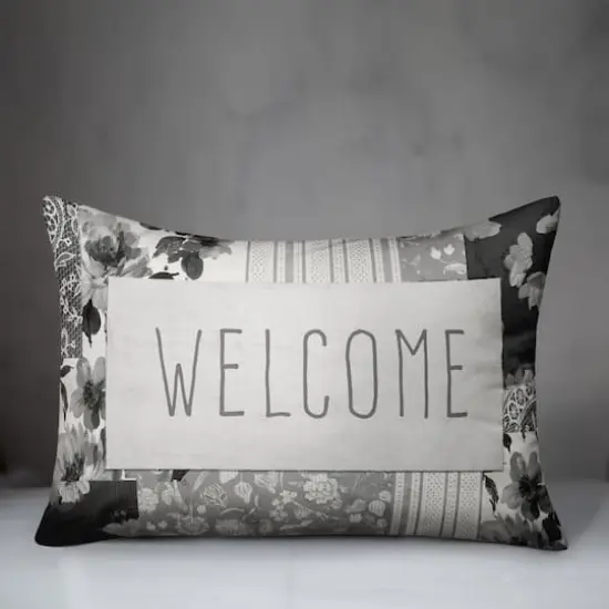 Spring Floral Patchwork Pillow 14" x 20" Throw Pillow {4}