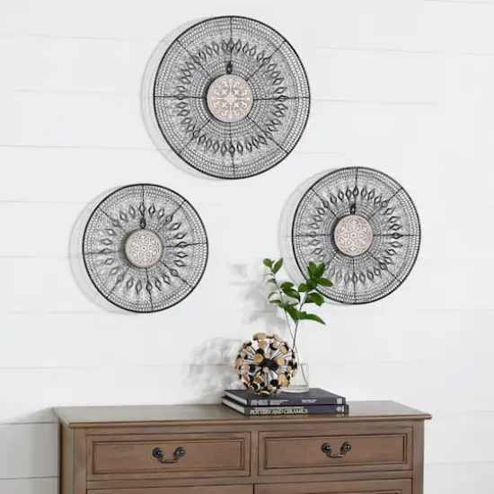 Black & Gold Eclectic Wall D&eacute;cor Set 14", 16" & 18" {7}