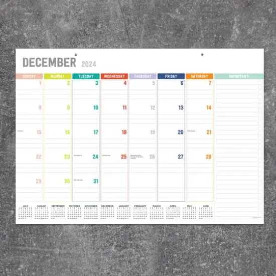 TF Publishing 2024-2025 Medium Rainbow Blocks Desk Pad Calendar {5}