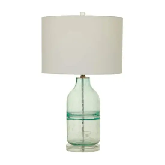 Teal Glass Table Lamp Set of 2 16", 25" {1}