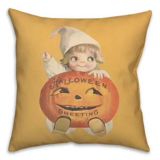 Halloween Pumpkin Child Throw Pillow {1}