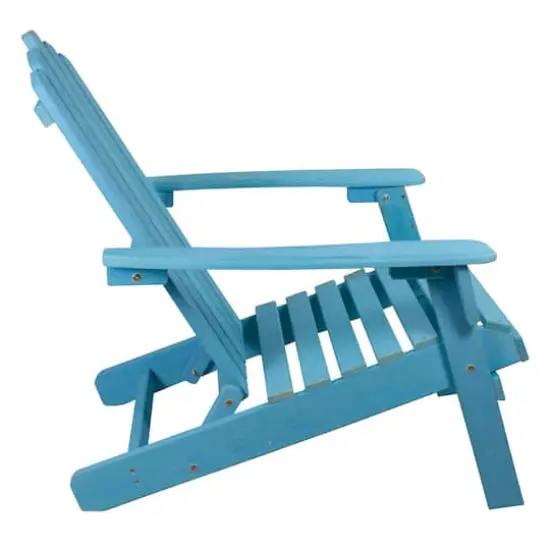 36" Classic Folding Wooden Adirondack Chair Blue {5}