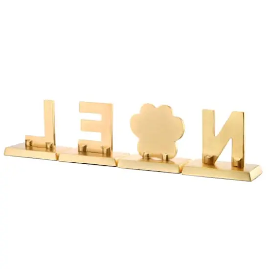 5" Gold Outlined with Silver Sparkle NOEL Stocking Holder {5}