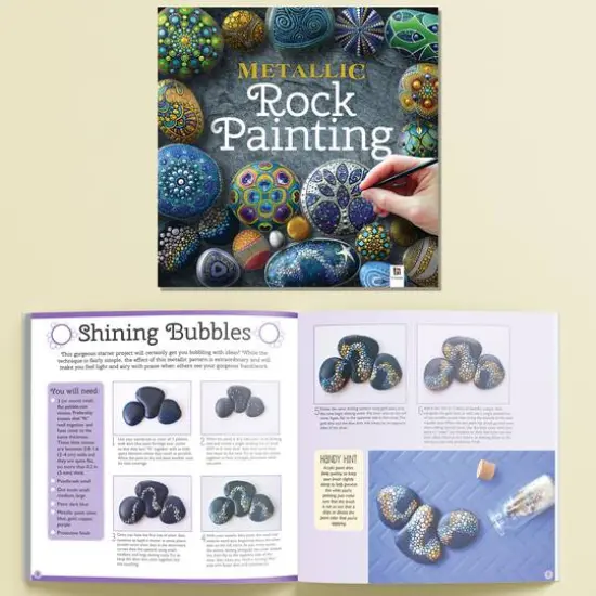 Hinkler DIY Metallic Rock Painting Box Set {6}