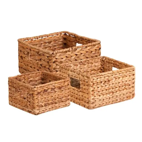 Honey Can Do Natural Woven Hyacinth Nested Storage Basket Set, 3ct. {1}