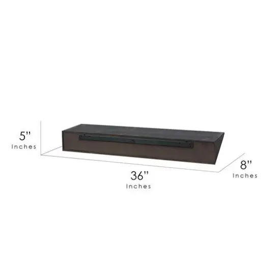 Large Black Wedge Wood Floating Wall Shelf {7}