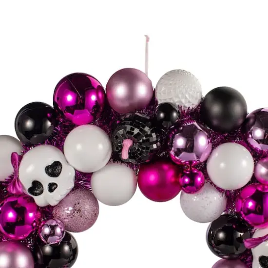 23.5" Pink & Purple Skull & Ornament Wreath by Ashland&reg; {7}