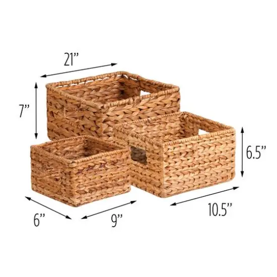 Honey Can Do Natural Woven Hyacinth Nested Storage Basket Set, 3ct. {9}