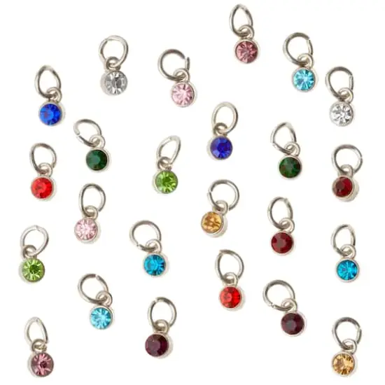 Mini Rhodium-Colored Glass Charm Mix by Bead Landing&trade; {1}