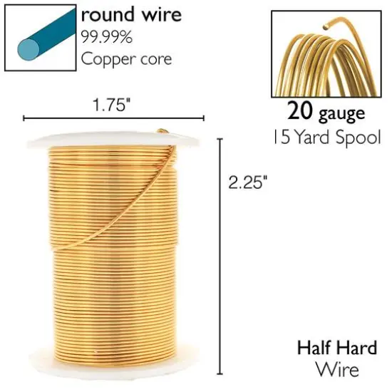 The Beadsmith&reg; Wire&trade; Elements 20 Gauge Tarnish-Resistant Wire Brass {7}
