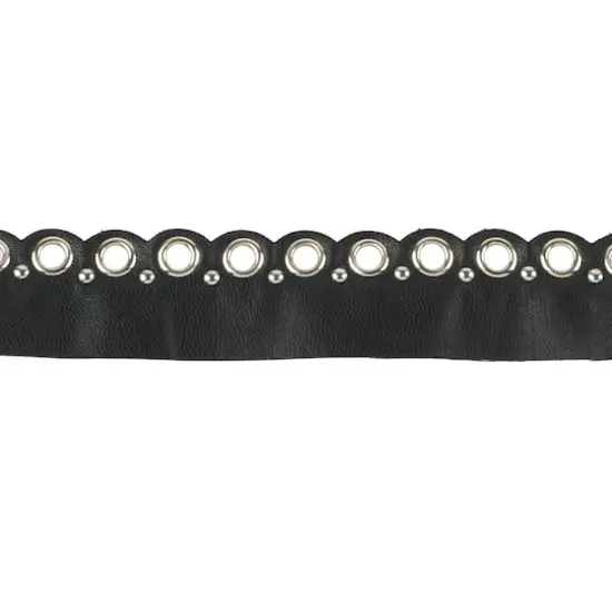 1 5/16" Black Scalloped Faux Leather Eyelet Trim by Celebrate It&reg; Fashion Mode {1}