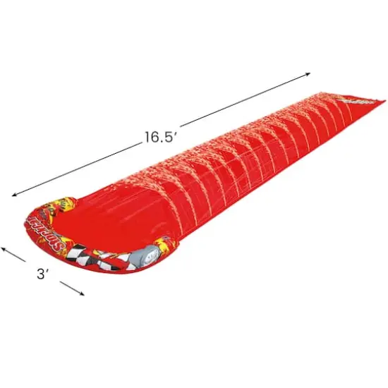 Pool Central&reg; 16.5ft. Red Inflatable Race Car Themed Water Slide {4}