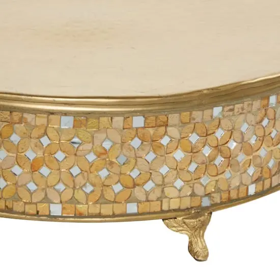 Gold Glam Round Metal & Glass Mosaic Cake Stand, 3ct. {5}
