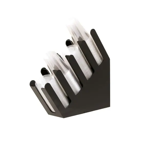 Mind Reader 4 Compartment Acrylic Cup & Lid Storage Organizer Black {5}