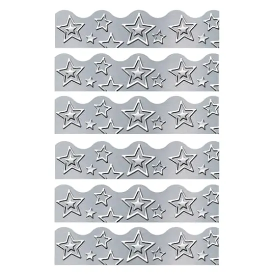 Trend Enterprises&reg; Terrific Trimmers&reg; I Heart Metal Silver Stars Border Trim, 234ft. {1}