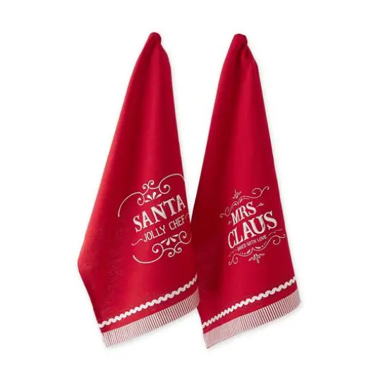 DII&reg; Mr & Mrs Claus Dishtowel Set {1}